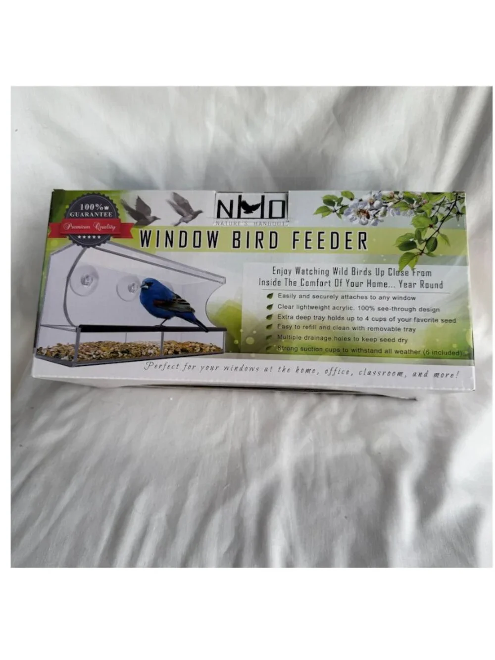 Nature's Hangout Clear Window Bird Feeder